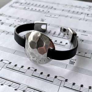 Handcrafted Leather & Silver Bracelet